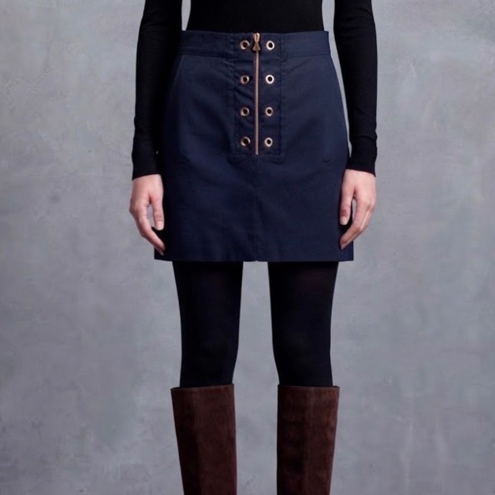 Prada Grommet Zip Pencil Skirt